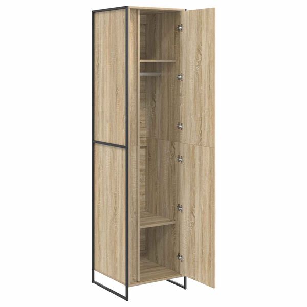 vidaXL Warderobe met opslag 2 pcs Sonoma 50 x 50 x 200 cm Bewerkt hout