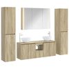 vidaXL Badkamermeubelset 6 pcs Sonoma Eiken Bewerkt hout en glas