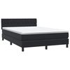 vidaXL Boxspring met matras en LED fluweel zwart 140x220 cm