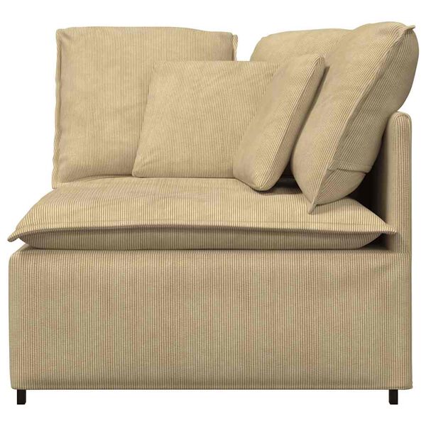 vidaXL Modulaire hoekmodule bank met kussens 100 cm grijsgroen