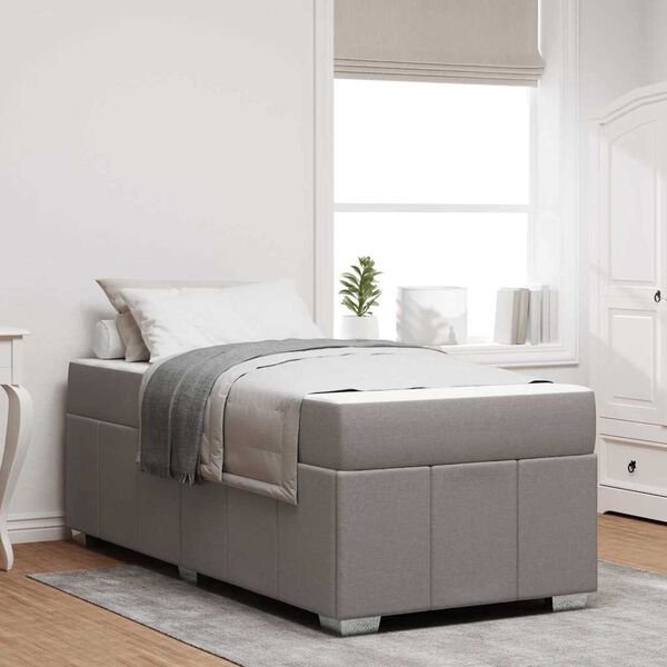 vidaXL Bedframe met matras Taupe 120 x 190 cm Stof