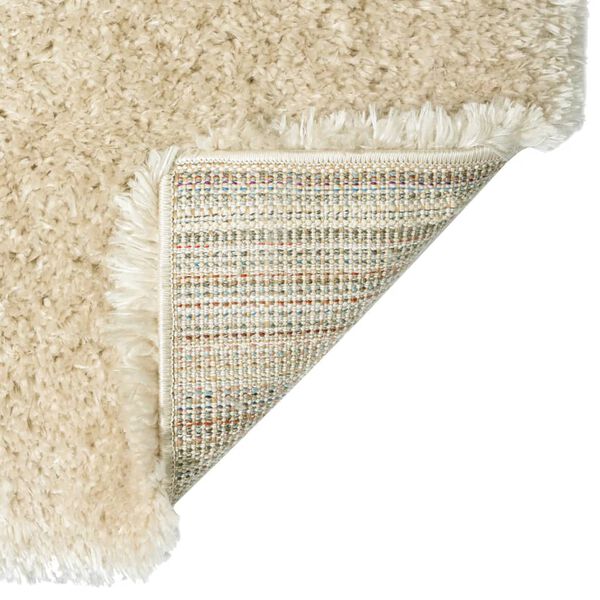 vidaXL Vloerkleed shaggy hoogpolig 50 mm 120x170 cm beige