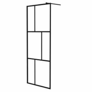 vidaXL Inloopdouchewand 80x195 cm gehard glas zwart