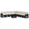 vidaXL Tuinbankenset 10 st Zwart en Cream Wit poly rattan