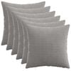 vidaXL Kussensloop 6 pcs HEERLEN Lichtgrijs 50 x 50 cm corduroy