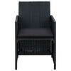 vidaXL 4-delige Loungeset met kussens poly rattan zwart