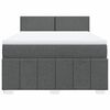 vidaXL Boxspring met matras stof donkergrijs 140x200 cm