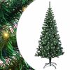 vidaXL Kunstmatig Voorverlicht Kerstboom Groen 120 cm PVC en Metaal