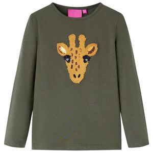 vidaXL Kindershirt met lange mouwen 104 kakikleurig