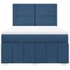vidaXL Boxspring met matras stof blauw 160x200 cm