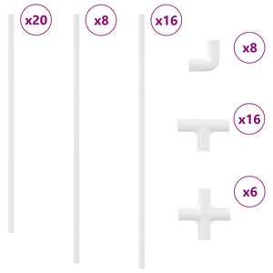 vidaXL PVC Pijp 2 pcs Wit 12,2 x 1,8 x 500 mm PP en PE