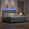 vidaXL Boxspring bed met matras met LED Lichtgrijs 180 x 200 cm Stof