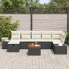vidaXL Tuin Sofa Set met kussen met opslag 8 pcs Zwart Poly riet