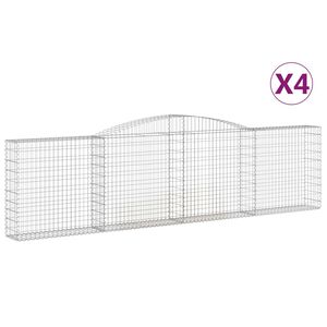 vidaXL Schanskorven 4 st gewelfd 400x30x100/120 cm ijzer