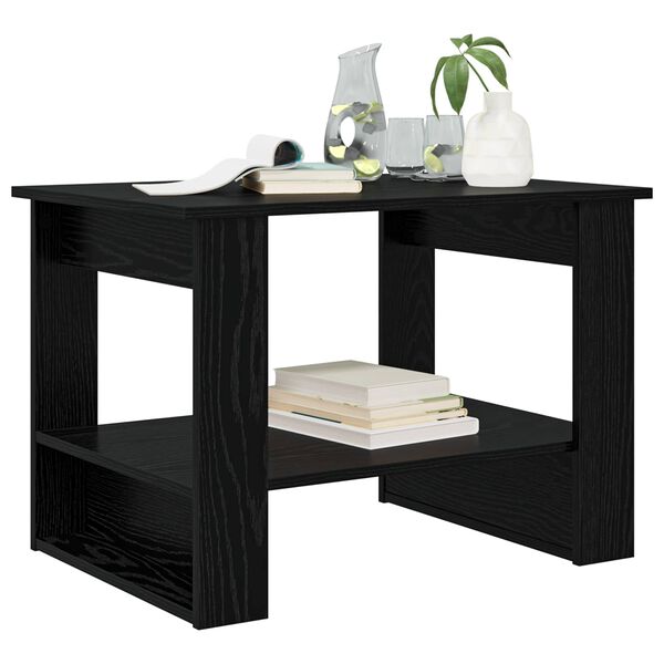 vidaXL Salontafel Zwart Eiken 72 x 50 x 50 cm Bewerkt hout