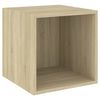 vidaXL Wandkasten 4 st 37x37x37 cm bewerkt hout sonoma eikenkleurig