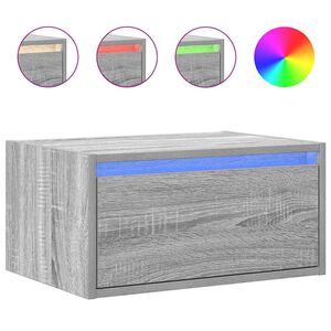 vidaXL Nachtkastje met LED's wandgemonteerd grijs sonoma eikenkleurig