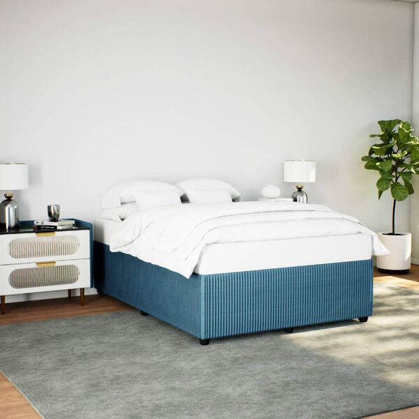 vidaXL Bedframe fluweel blauw 140x200 cm
