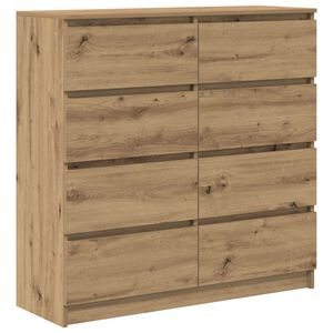 vidaXL Dressoir 100x35x99 cm bewerkt hout artisanaal eikenkleurig