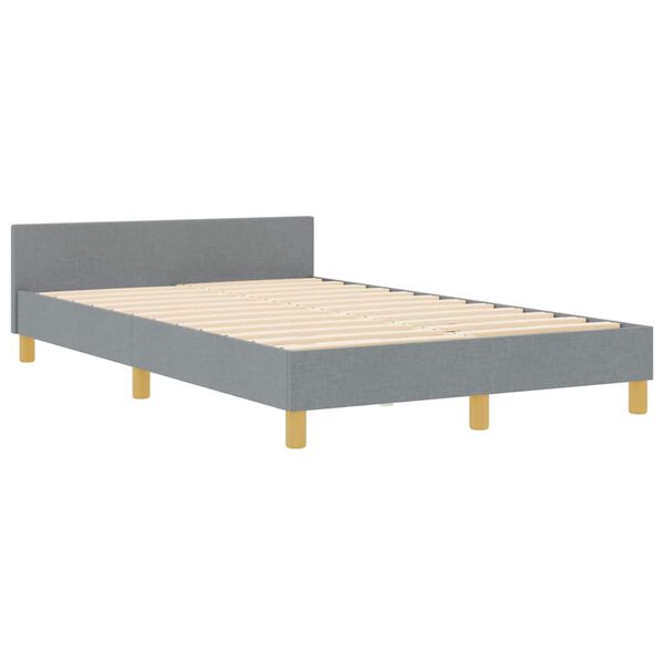 vidaXL Bedframe met hoofdeinde Lichtgrijs 120 x 190 cm Stof
