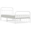 vidaXL Bedframe met hoofd- en voeteneinde metaal wit 100x200 cm