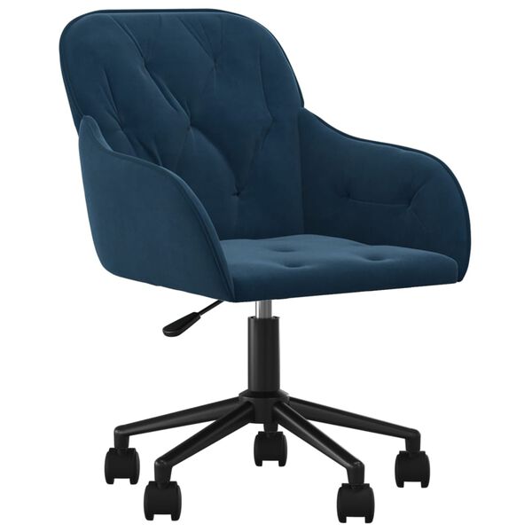 vidaXL Eetkamerstoelen draaibaar 2 st fluweel blauw