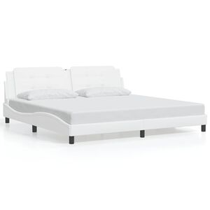 vidaXL Bedframe zonder matras "Zadar" kunstleer wit 200x200 cm