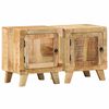 vidaXL Nachtkastje 2 st 40x32x46 cm massief hout ruw mangohout