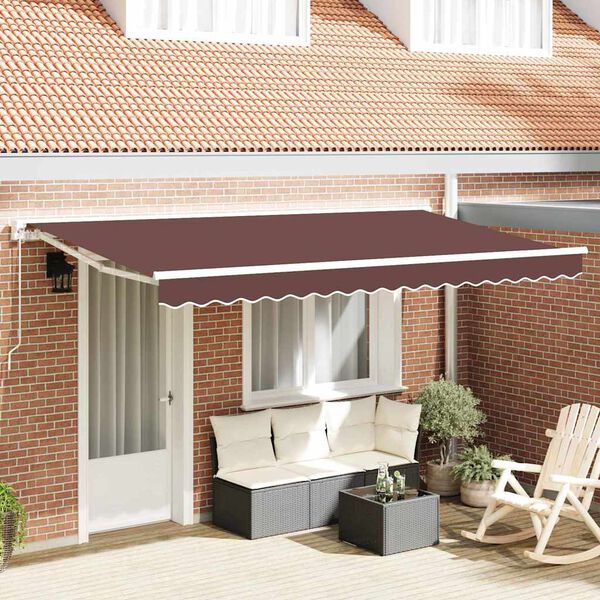 vidaXL Vervangingsdoek voor zonnescherm Bruin 380 x 195 cm Polyester