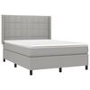 vidaXL Boxspring met matras en LED stof lichtgrijs 140x190 cm