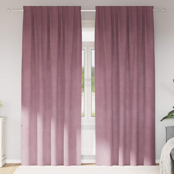 vidaXL Verduisterende gordijnen 2 pcs Donkerroze 140 x 245 cm Fluweel