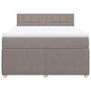 vidaXL Boxspring met matras stof taupe 140x200 cm