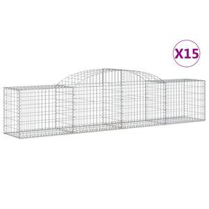 vidaXL Schanskorven 15 st gewelfd 300x50x60/80 cm gegalvaniseerd ijzer