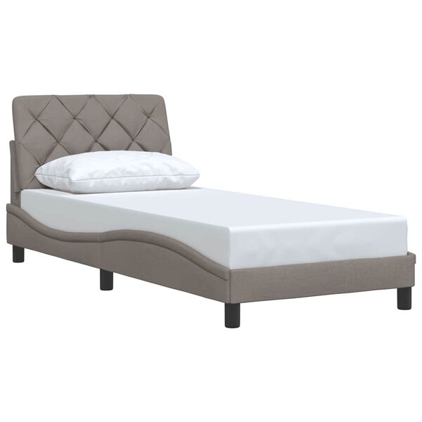 vidaXL Bedframe zonder matras 90x200 cm stof taupe