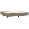 vidaXL Boxspring met matras stof taupe 200x200 cm