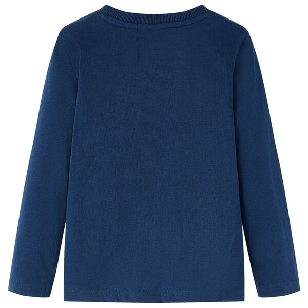 Kindershirt met lange mouwen 128 marineblauw