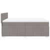 vidaXL Boxspring met matras stof taupe 140x190 cm