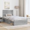 vidaXL Bedframe Grijs Sonoma 100 x 200 cm Massief grenenhout