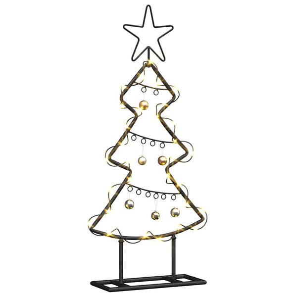 vidaXL Metalen kerstboom met standaard Zwart 60 cm Staal