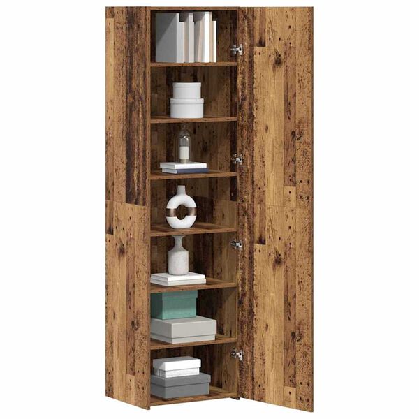 vidaXL Hoge kast 2 pcs Oudhout 50 x 42,5 x 185 cm
