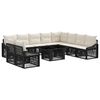 vidaXL Tuinbankenset 11 st Zwart en Cream Wit poly rattan