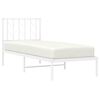 vidaXL Bedframe met hoofdbord zonder matras metaal wit 75x190 cm
