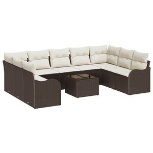vidaXL Tuin Sofa Set Bruin poly rattan
