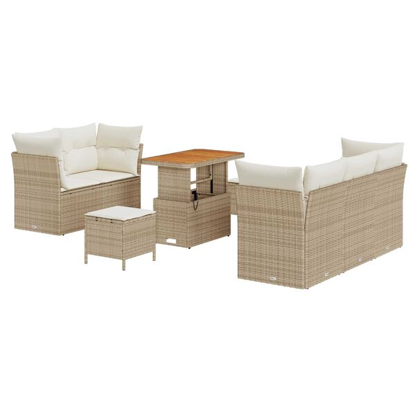 vidaXL Tuin Sofa Set 8 pcs Beige poly rattan