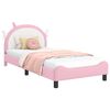vidaXL Bedframe voor kinderen met hoofdbord Roze 90 x 190 cm PU