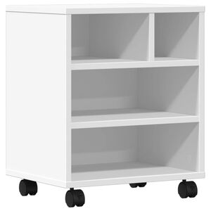 vidaXL Printerkastje met wielen 41x32x48 cm wit