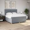 vidaXL Boxspring met matras stof lichtgrijs 180x200 cm