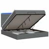 vidaXL Ottoman Bed met Matrassen en LED Donkergrijs 140 x 200 cm Stof