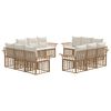 vidaXL Buiten bankenset 12 pcs Natuurlijk en Cr&egrave;me Wit Polyester