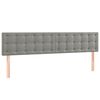 vidaXL Hoofdborden 200x5x78/88 cm fluweel lichtgrijs